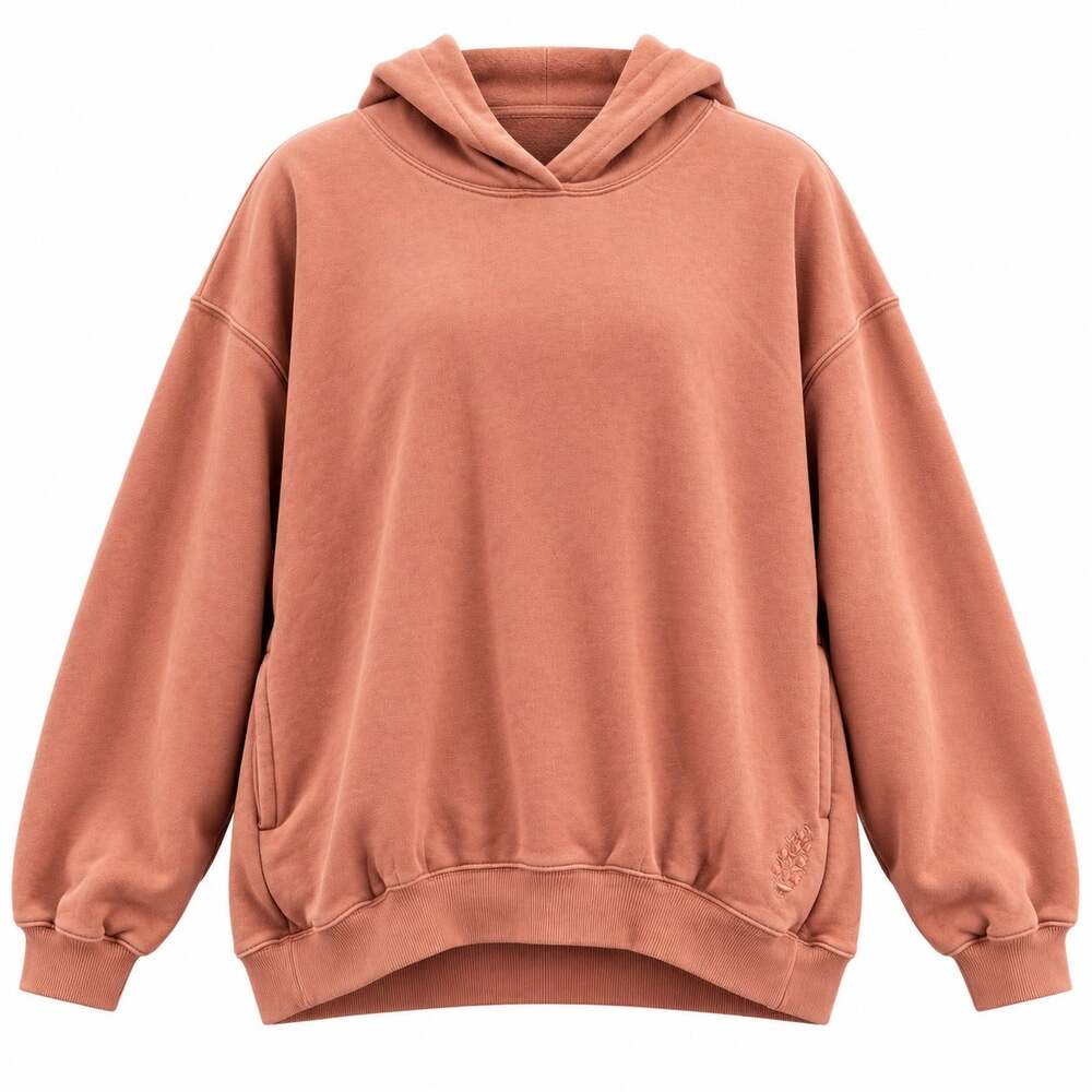 Free People FP Movement L Oversized Dusty Rose Hoodie Cotton Boho Athleisure
